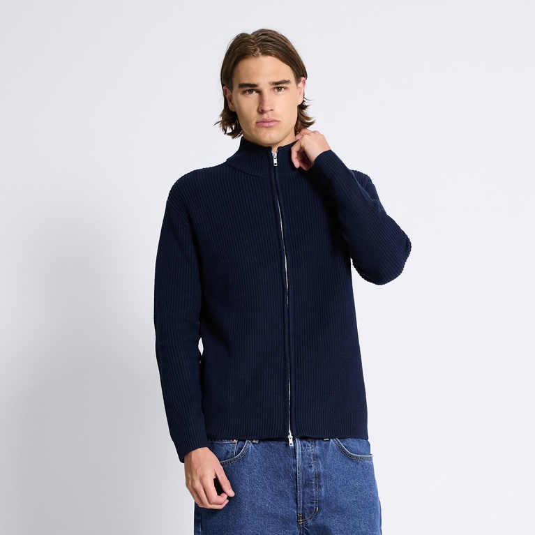 Zip knit cardigan "Frippe"